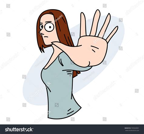 Woman Ignoring Cartoon Hand Drawn Image Stock Vector Royalty Free