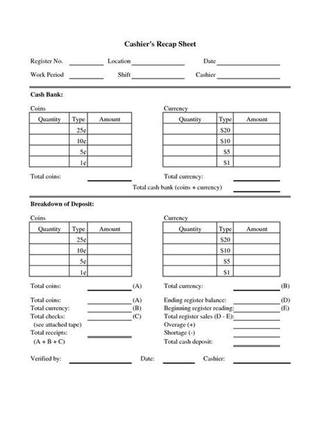 Cash Drawer Count Sheet Template Excel Easily Add And Underline Text