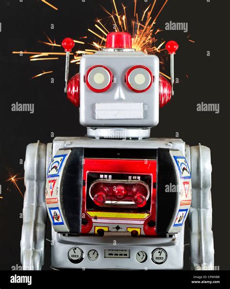 Robot Toy With Sparks Stock Photo Alamy