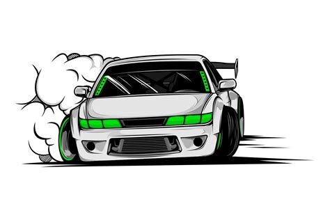 Drift Car Vector Illustration Illustrations Creative Market
