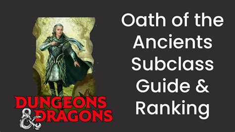 Oath Of Ancients Paladin Subclass Guide And Power Ranking In Dandd 5e Hdiwdt Youtube