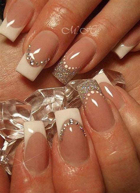Fill Your Nails With This Wonderful Ensemble Of Glitters And Beads This French Manicure Starts