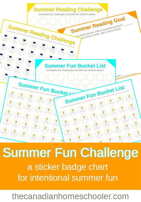 Free Summer Fun Challenge Printables