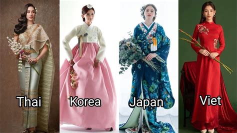 Asian Traditional Costume Thailand Vietnam Korea Japan Youtube Traditional Asian Dress