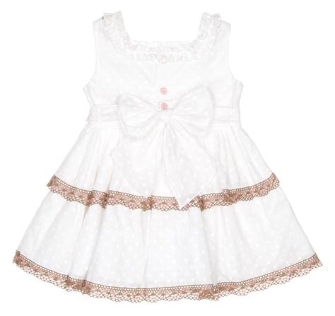 Dolce Petit Girls Tan And Pink Flared Dress Missbaby