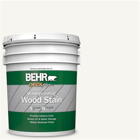 Behr Deckplus 5 Gal Sc 210 Ultra Pure White Solid Color Waterproofing