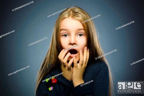 Closeup Sad Girl With Worried Stressed Face Expression Stock Photo