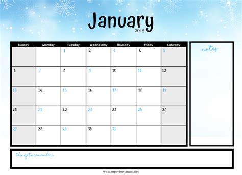 January Calendar Template Customize And Print