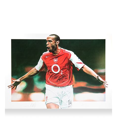 Thierry Henry Signed Arsenal Print Highbury Hero