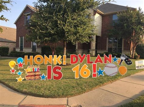 Celebrate the birthday of a special boy with our summer fun giant our yard signs come with your choice of topper & a personalized plaque. 16 year old birthday ideas. Yard greeting fun | Happy ...
