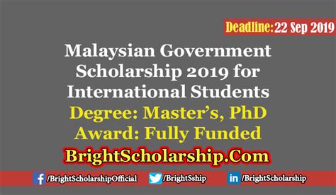A wide range of fields is to be had for. Malaysian Government Scholarship 2019 for International ...