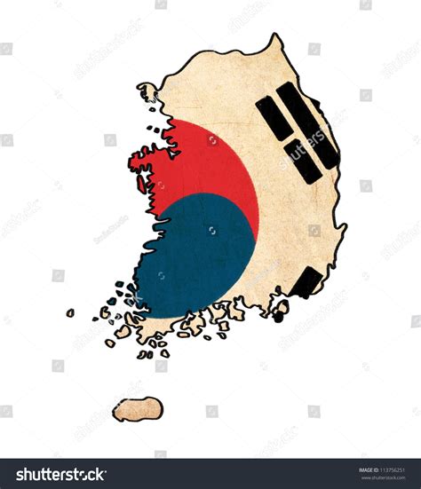 (h) the flag should never be used as a receptacle for receiving, holding, carrying, or delivering anything. South Korea Map On South Korea Flag Drawing ,Grunge And ...
