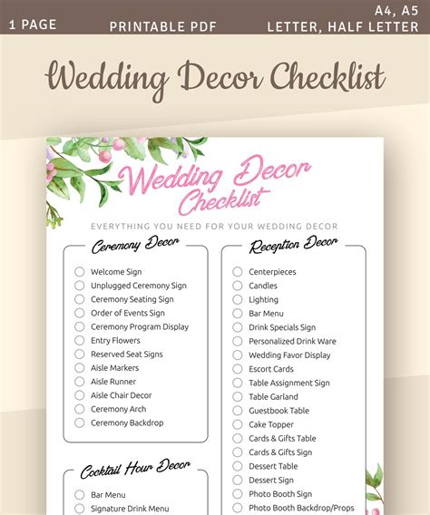 Printable Wedding Checklists Everything You Need To Know