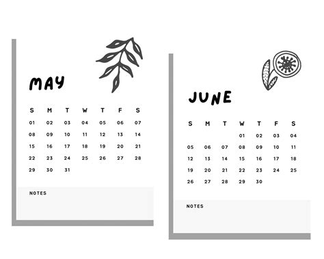 2022 Monthly Calendar Printable Calendar Template Minimalist Etsy