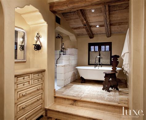 Elegantly Rustic Master Bathroom Luxe Interiors Design