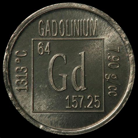 Element Coin A Sample Of The Element Gadolinium In The Periodic Table