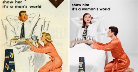 show him it s a woman s world lebanese photographer replaced women in old sexist ad with men