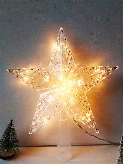 Inch Christmas Tree Topper With 15 Led Lights Gold Lighted Treetop