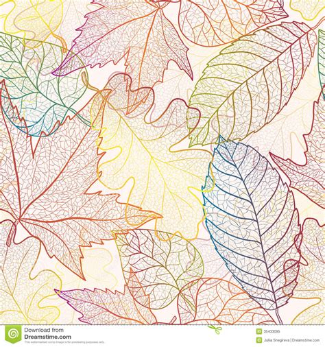 Autumn Leaves Seamless Pattern Background Stock Vector