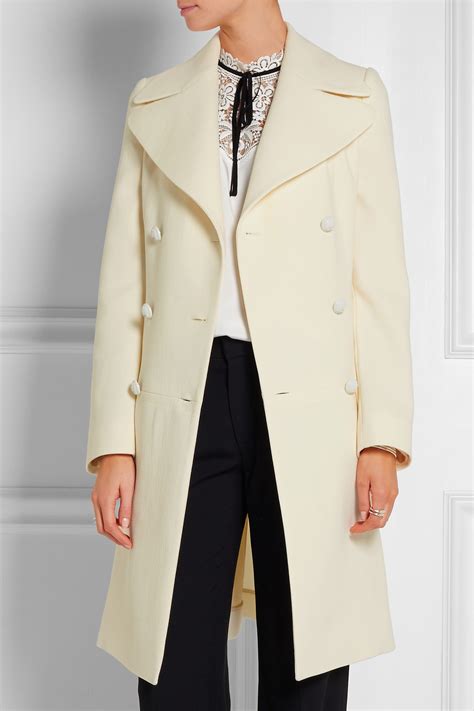 Chloé Chloé Double Breasted Wool Crepe Coat Lyst