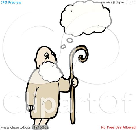 Cartoon Of An Old Man Thinking Royalty Free Vector Illustration By