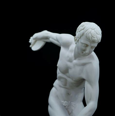 Discobolus Statue Ancient Greek Discus Thrower 15 38cm Handmade White