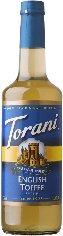 Torani Sugar Free English Toffee Syrup 750 Ml Crema