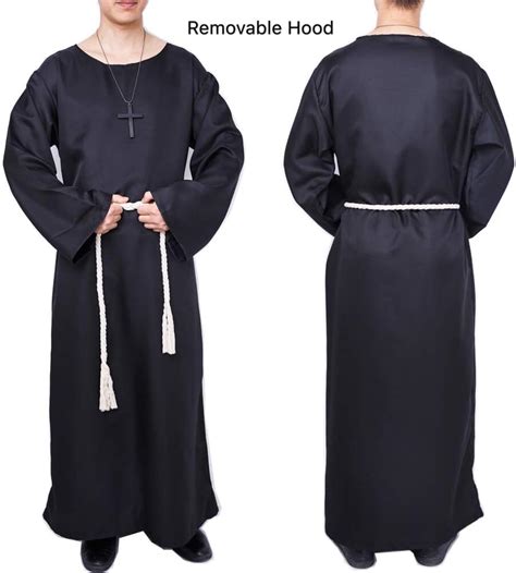 Monk Costume Medieval Friar Hooded Monk Renaissance Priest Robe Costume