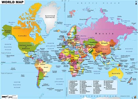 English Laminated Paper World Political Map Size Variable Id