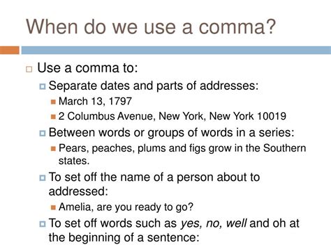 Ppt Comma Usage And Run On Sentences Powerpoint Presentation Free