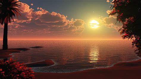 1920x1200 Beautiful Beach Sunset Artwork 1080p Resolution Hd 4k
