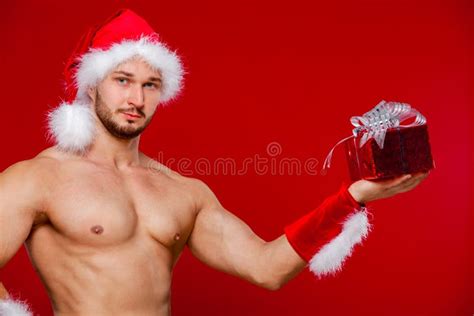 Sexy Weihnachtsmann Hat Überraschung Für Sie Stockbild Bild Von Amerikanisch Erwachsener