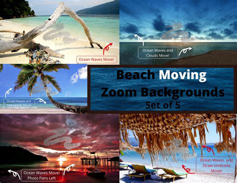 Beach Motion Zoom Background Virtual Background Moving Etsy