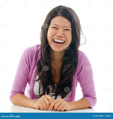 Candid Asian Woman Laughing Royalty Free Stock Images Image 34134869