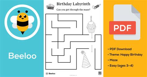 Birthday Labyrinth Beeloo Printable Crafts And Activities For Kids