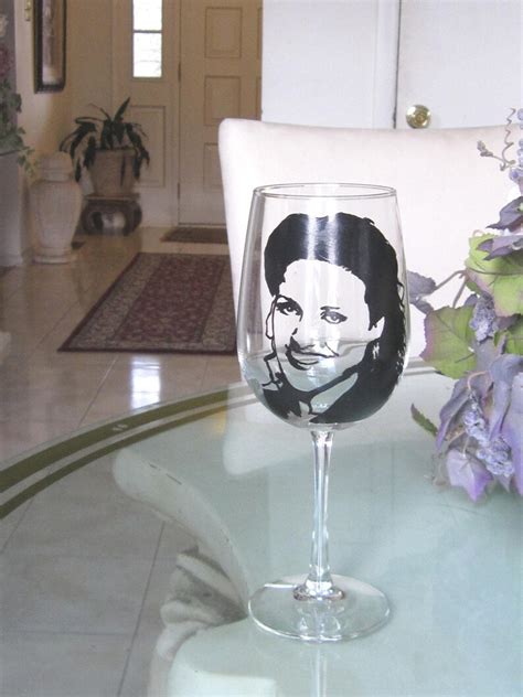 Hand Painted Wine Glass Elaine Benes Seinfeld Tv Star Etsy