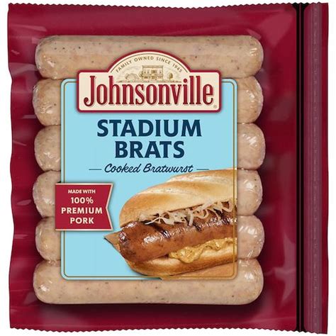 Johnsonville Sausage Fully Cooked Stadium Brat 14 Ounce 10 Per Case