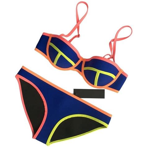Muxilove Color Conjoin Women Neoprene Bikini Set Swimwear Swimsuit 13 Liked On Polyvore