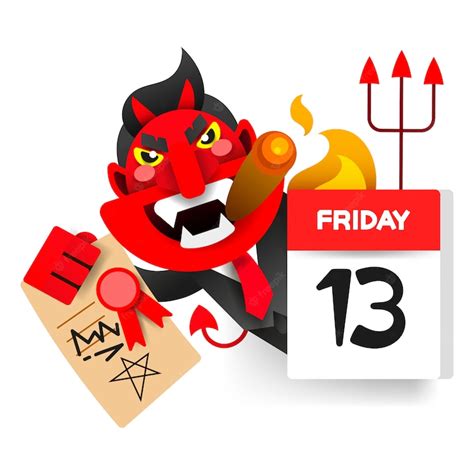 Premium Vector Friday 13 Calendar With Demon Character