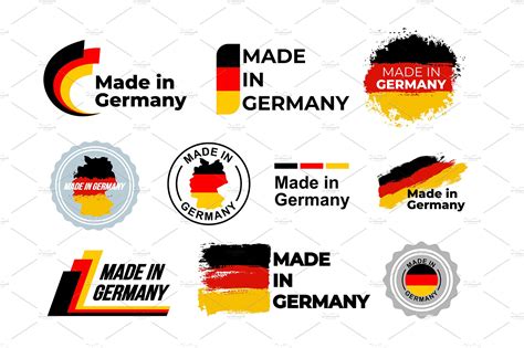 Set Of Design Made In Germany Logo Pre Designed Illustrator Graphics