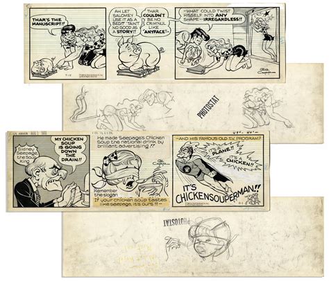 Lot Detail Pair Of Lil Abner Comic Strips Drawn And Signed By Capp