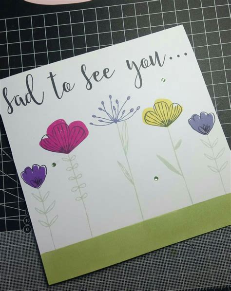 Farewell Card Using Avery Elle Sketched Blooms Stamp Set Concord And