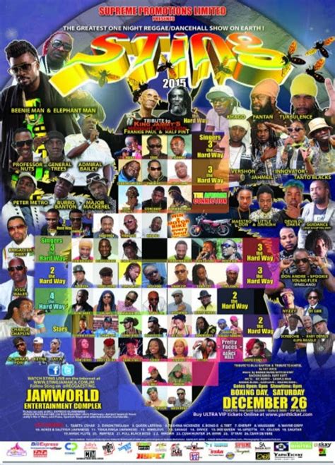 Reggae Dancehall Music Live Sting 2015 From Then Till Now Full Line Up