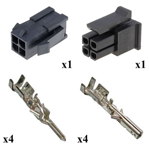 Kit Conector Micro Fit Macho Hembra 2x2 Vías