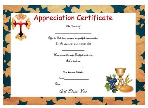 Pastor Appreciation Certificate Sample 1 Pastors Appreciation