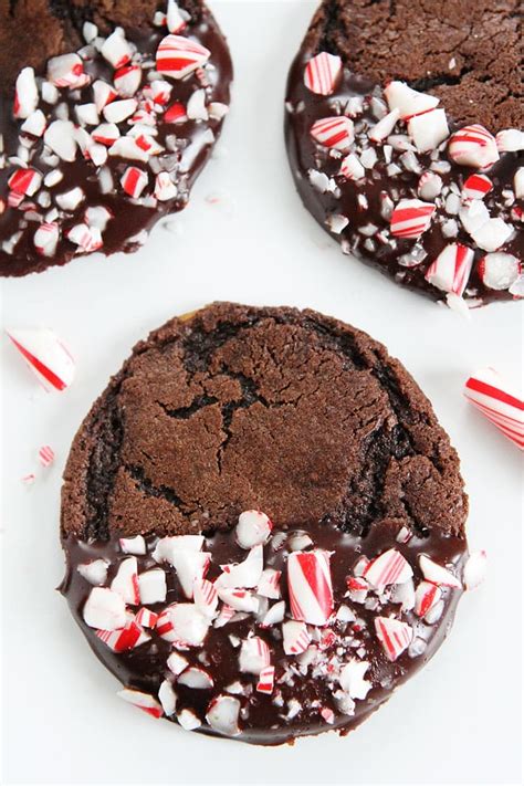 Parsons updated to 25 no bake christmas cookies, easy & freezer friendly! Chocolate Peppermint Ganache Cookies | Two Peas & Their Pod