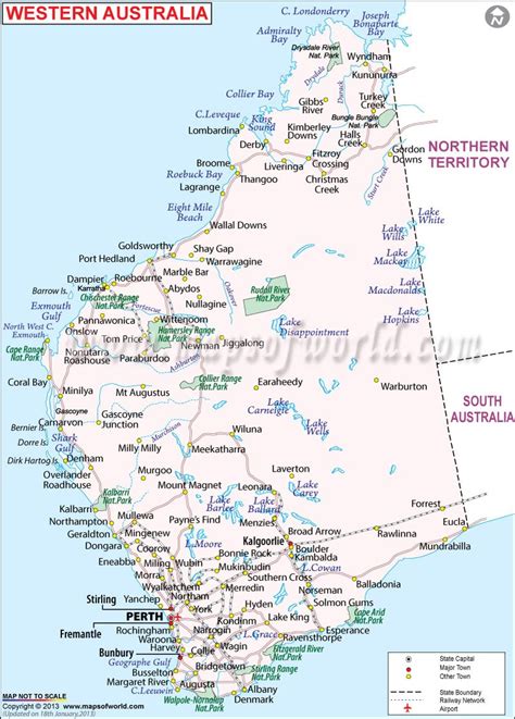 Western Australia Map Map Of Western Australia Maps Of World
