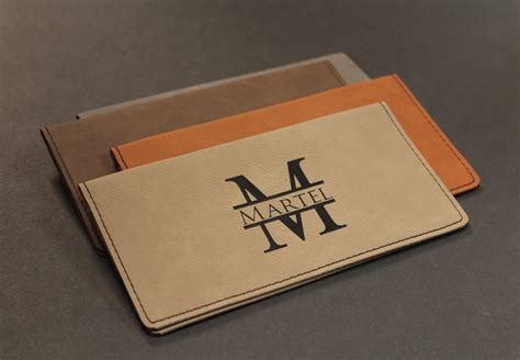 Personalized Faux Leather Checkbook Cover Split Letter