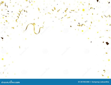 Golden Confetti On A White Background Festive Vector Illustration