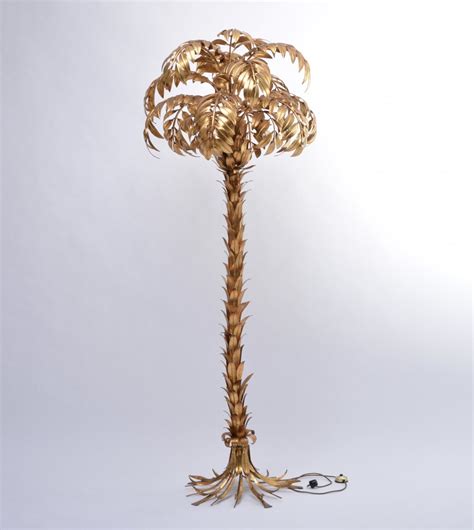 Huge Vintage Golden Palm Tree Floor Lamp by Hans Kögl ...